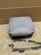Image of QVC LocknLock 5 Piece Classic Storage Container Set Black Brand New