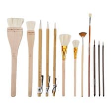 Image of 12Piece Pottery Glaze Brush Set Assorted Shapes for Pottery, Watercolor -7468