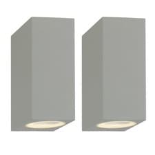 Image of Set of 2 Grey IP44 Outdoor Up Down Garden Porch Modern Wall Light
