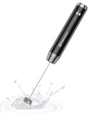 Image of Rechargeable Milk Frother Handheld Electric Foam Maker Waterproof Detachable