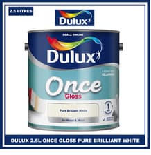 Image of Dulux Once Gloss Pure Brilliant White - Wood & Metal Paint 2.5L