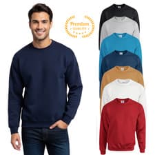 Image of Uneek Unisex Classic Sweatshirt Crew Neck Men's Plain Jersey Sweater Jumper TOP