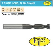 Image of Europa Tool Solid Carbide 2 Flute Long Series Slot Drills. TiAlN Coated.