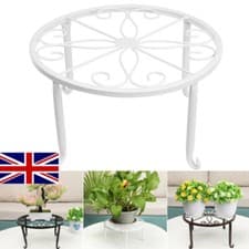 Image of Metal Iron Flower Plant Pot Display Stand Shelf Garden Decor Indoor Outdoor