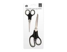 Image of Comfort Grip Scissors 2 Pack Sharp Multipurpose Soft Handle Cutting Tool