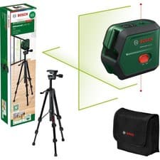 Image of Bosch ADVANCEDLEVEL 2G Cross Line Green Laser Level and Tripod Set