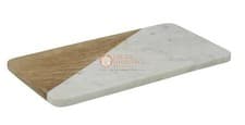 Image of 8"x12" Marble and Wood Cutting Board and Serving Platter For Kitchen Gift E676