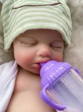 Image of 33CM Can Open mouth Reborn Doll Baby Full Body Soft Silicone Boy And girl