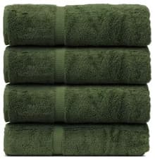Image of BC Bare Cotton Luxury Towel Turkish Cotton Bath Towels, Set of 4 Moss-Green