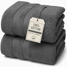Image of 2x Super Jumbo Bath Sheet 100% Egyptian Cotton 90 X 190 cm Soft XXL Bath Sheets