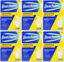 Image of Beechams Cold & Flu Hot Lemon & Honey Sachets 5 Pack X 6