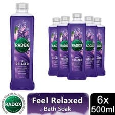 Image of Radox 100% Nature Inspired Fragrance Bath Soak, Feel Relaxed, 6 Pack, 500ml