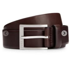 Image of Hugo Boss Erron Mens Italian Leather Belt Brown Tan Size 90-34 Fits 32” New