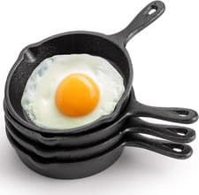 Image of 4 Pack Mini Cast Iron Skillet, 4 Small Frying Pans with Double...
