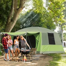 Image of Two Room TUNNEL Tent Camping Shelter w/ Porch and Portable Carry Bag 4-8 PERSON