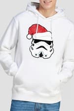 Image of Star Wars Christmas Storm Trooper Santa Mens Hoodie S-2XL White