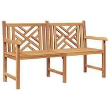 Image of Garden Bench Solid Teak Wood Seat Outdoor Seating Terrace Furniture vidaXL