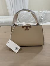 Image of Tory Burch Eleanor Mini Satchel Bag Beige/Cream