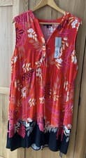 Image of Ladies Red Patterned Dress From Roman Petite Size 14 Brand New With Tags