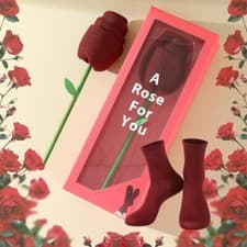 Image of 1 Pair Unisex Crew Socks With Unique Rose Flower Gift Box, Valentines Gift