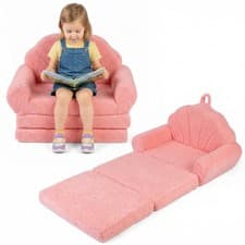 Image of Convertible Kids Sofa Fold out Toddler Couch Chair to Lounger Bed