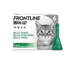Image of FRONTLINE PLUS® Spot-On Flea and Tick Treatment for Cats (over 1kg) 6 Pipettes