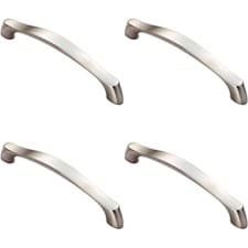 Image of 4x Chunky Arched Grip Pull Handle 194 x 17mm 160mm Fixing Centres Satin Nickel