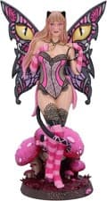 Image of Nemesis Now Cheshire Cat Figurine - Wonderland Fairy 24cm, Resin, Pink, Alice in