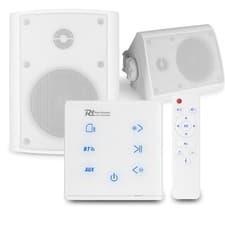 Image of A50W Wall Speaker System, Touch Screen Bluetooth Amplifier with 2x BGO50 White