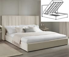 Image of Handcrafted Emilie Wingback Bed: With or Without Mattress Available in ALL Sizes