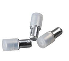 Image of UK seller GLASS SHELF SUPPORTS PLUG IN STEEL PEGS PINS Ø5 mm HOLE