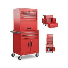 Image of costway 6-Drawer Rolling Tool Chest with Universal Wheels and Hooks