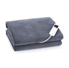 Image of Luxurious Electric Heated Throw Double Blanket – Grey Fleece, 160 x 130cm