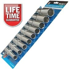 Image of 1/2" DR DEEP SOCKETS LONG REACH METRIC SOCKETS SET 10-22MM 9PC 6 POINT BlueSpot