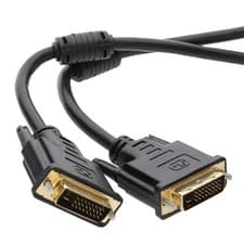 Image of DVI-D 24 + 1 pin Male to Male Cable Dual Link Lead 1m Black