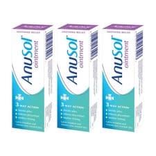 Image of Anusol Ointment Haemorrhoid Piles Treatment 25g - Pack of 3. Long Expiry