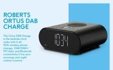 Image of Roberts ORTUSCHARGED-BLK DAB Alarm Clock Radio with Wireless Smartphone Charging
