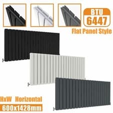 Image of Designer Flat Panel Oval Column Radiator Horizontal Vertical Central Heating