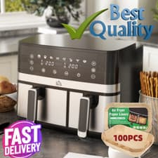 Image of HOMCOM Air Fryer 8.5L Family Size – Dual Basket 2700W SYNC Finish - UK Stock