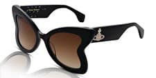 Image of Vivienne Westwood Women's Sunglasses Athalia VW5019 001 Gloss Solid Black Brown