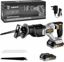 Image of 20V Cordless Reciprocating Saw Kit 2.0Ah Battery 2 Blades LED 3200SPM Wood