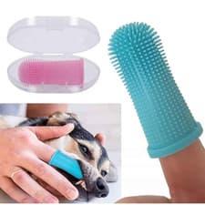 Image of Dog Super Soft pet Finger Toothbrush Teeth Cleaning Breath Care Nontoxic Silicon