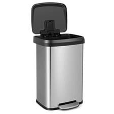 Image of 50L Stainless Steel Garbage Bin with Soft Close Lid Step Trash Can