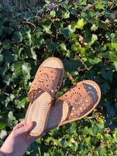 Image of Women’s Genuine Leather Slippers UK 3.5–7.5 | Pigskin Indoor Home Shoes