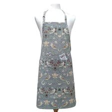 Image of William Morris Blue Minor Strawberry Thief Fabric Halter Apron 90X70