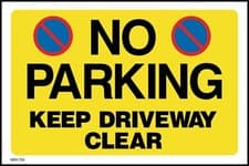 Image of No Parking Keep Driveway clear Sign or Sticker - All Sizes (MISC156)