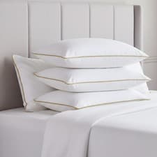 Image of Goose Feather Pillows Pair Extra Filled Hypoallergenic Hotel Quality Pillow Pack