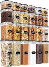 Image of Airtight Food Storage Container Set Kitchen Pantry Organization Cereal 24 Piece