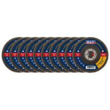 Image of Sealey 60Grit Flap Discs Zirconium 115mm 22mm Bore - Pack of 10