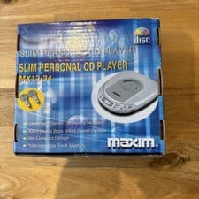 Image of Maxim MX13-34 Slim Personal Portable CD Player w Box & Earphones
